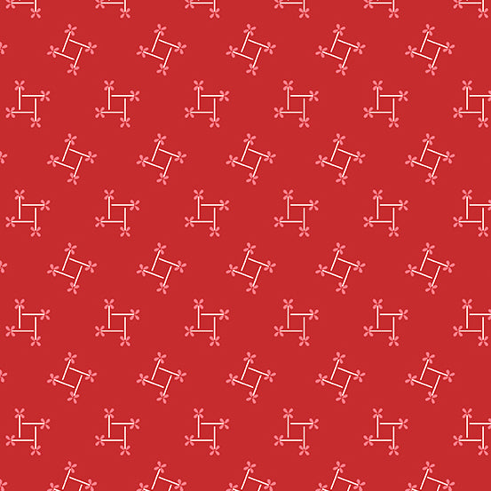 Strawberries and Cream A-496-R Ruby Pinwheel by Edyta Sitar for Andover Fabrics