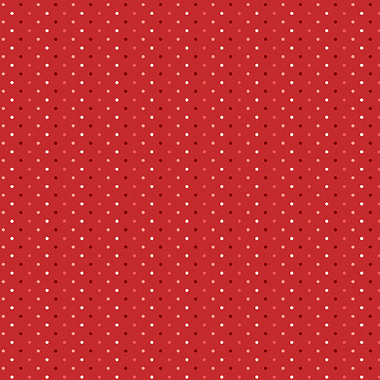 Strawberries and Cream A-9962-R Crimson Poppy Seed by Edyta Sitar for Andover Fabrics