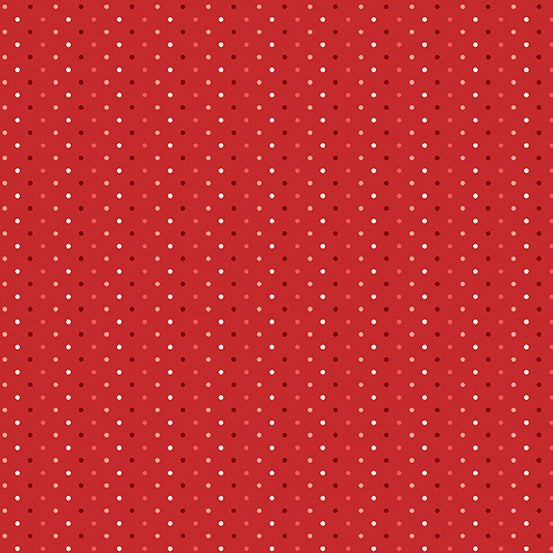 Strawberries and Cream A-9962-R Crimson Poppy Seed by Edyta Sitar for Andover Fabrics