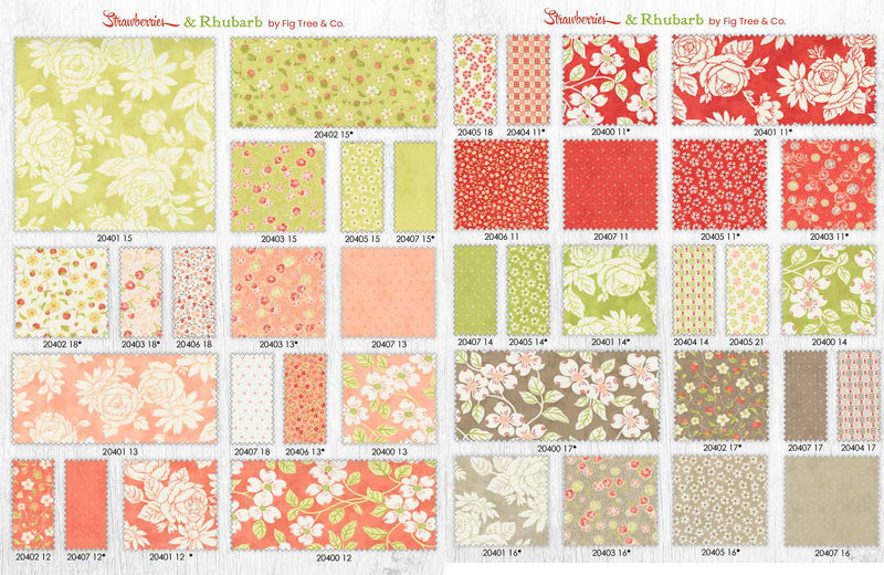 Strawberries & Rhubarb Charm Pack 20400PP by Fig Tree & Co. for Moda