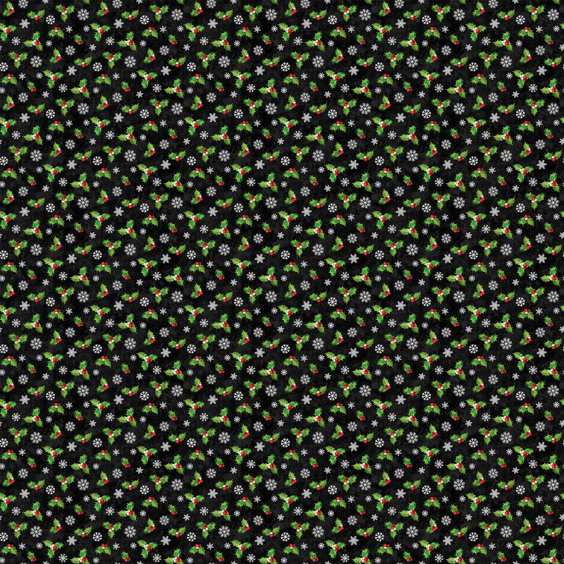 Sugar Coated DP27148-99 Holly Toss Black Multi by Deborah Edwards for Northcott