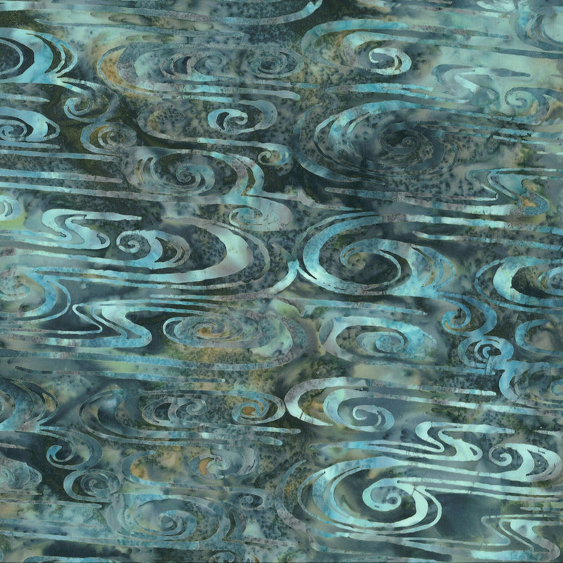 Summer Zen Batik DM10-21 Teal by Dana Michelle for Hoffman Fabrics.