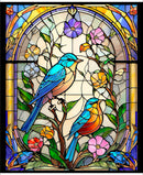 Sunlit Birds Panel 30792-X Multi Stained Glass Birds Panel by Jon Q Wright for QT Fabrics