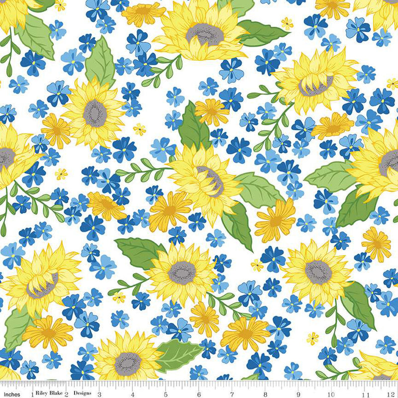 Sunny Skies C14630-WHITE Main by Jill Finley for Riley Blake Designs