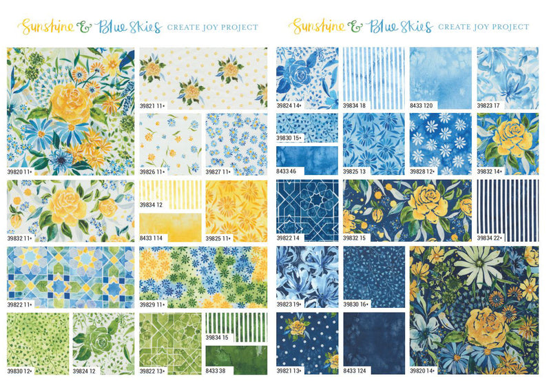 Sunshine & Blue Skies Charm Pack 39820PP by Create Joy Project for Moda