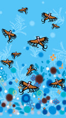 Supporting Each Other CJH-0007 BLUE Single Border by CJ Houle for International Textiles