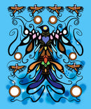 Supporting Each Other Panel CJH-0006P BLUE Panel by CJ Houle for International Textiles