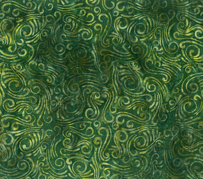 Swirls Batik 108" B81800-78 Evergreen by Banyan Batiks Studio for Banyan Batiks by Northcott