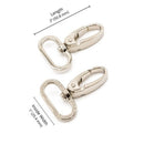 Swivel Snap Hook 1in Nickel Set of Two ByAnnie HAR1-SW-N-TWO