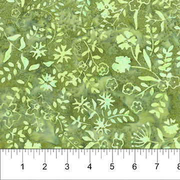 Tablescape Batik 83051-77 Artichoke Floral Bouquet by Banyan Batiks Studio for Northcott