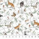Tanglewood 29282-10 Animal Vine White Multi by Deborah Edwards for Northcott