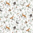 Tanglewood 29282-10 Animal Vine White Multi by Deborah Edwards for Northcott
