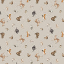 Tanglewood 29283-93 Tossed Animals Md Gray Multi by Deborah Edwards for Northcott