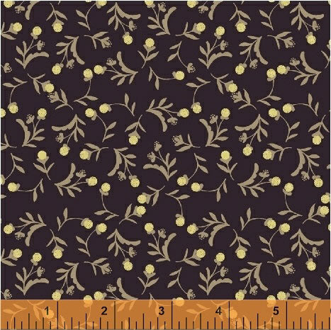 Tell the Bees 51436-4 Aubergine Dandelion Ditsy by Hackney & Co. for Windham Fabrics