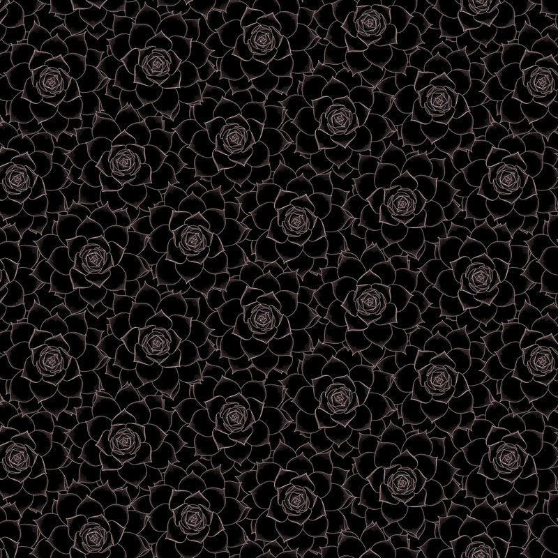 The Botanist 90879-99 Black Roses by Pippa Shaw for FIGO Fabrics