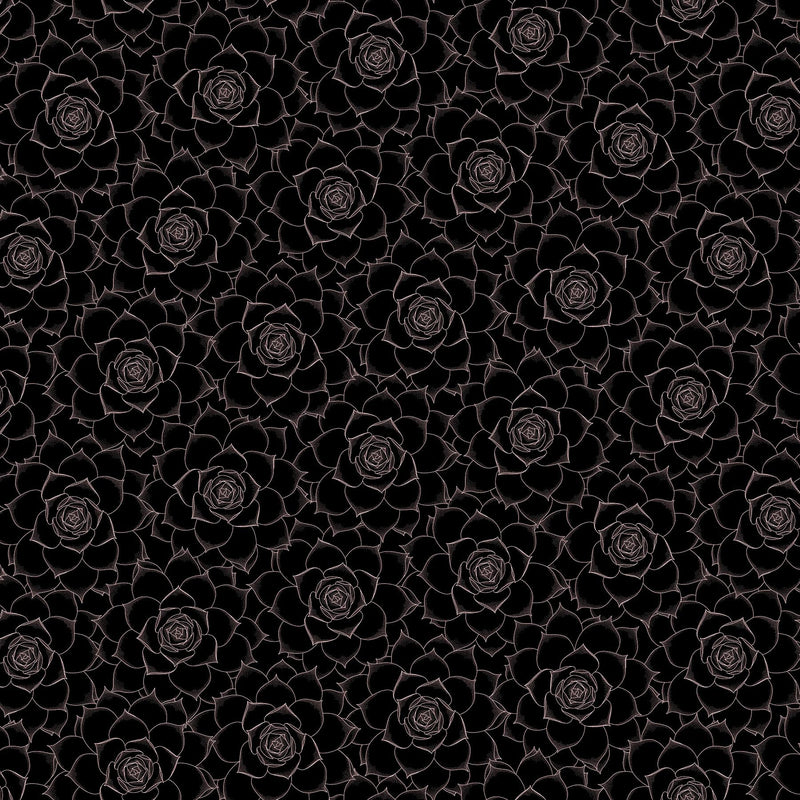 The Botanist 90879-99 Black Roses by Pippa Shaw for FIGO Fabrics