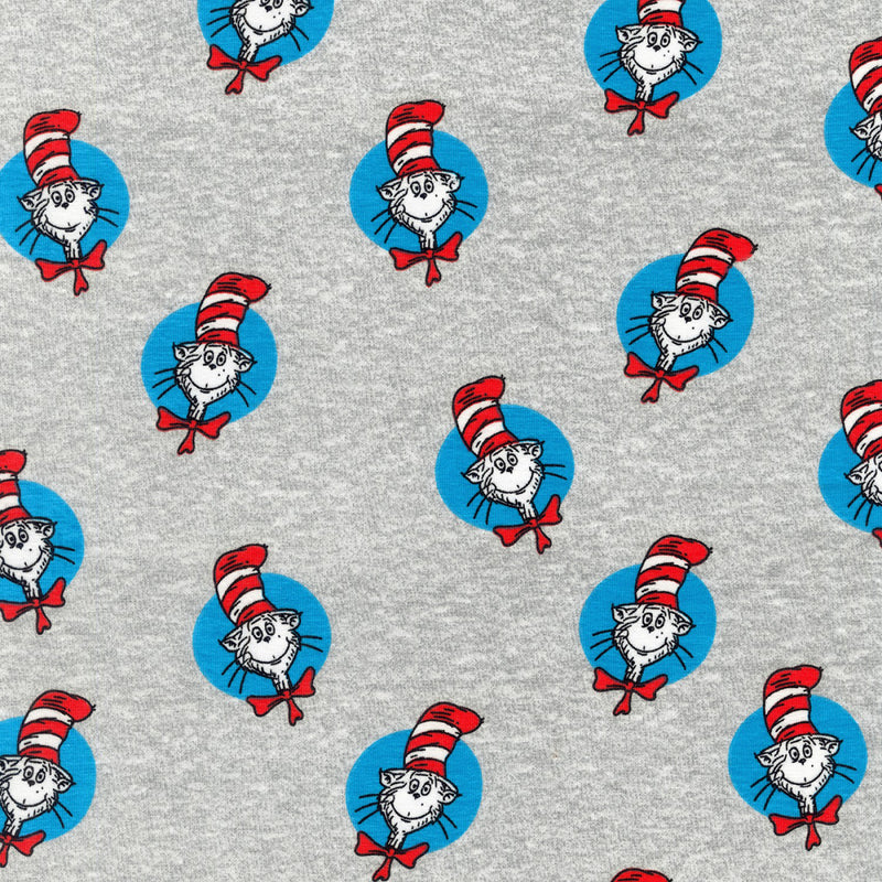 The Cat in the Hat Knit ADEK-73553-12 Grey 96.5% Cotton, 3.5% Spandex 58" wide