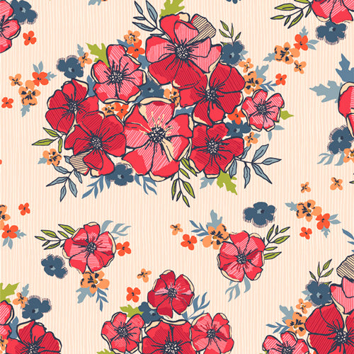 The Flower Fields FLF85900 Blooming Burst Sunrise by Maureen Cracknell for Art Gallery Fabrics