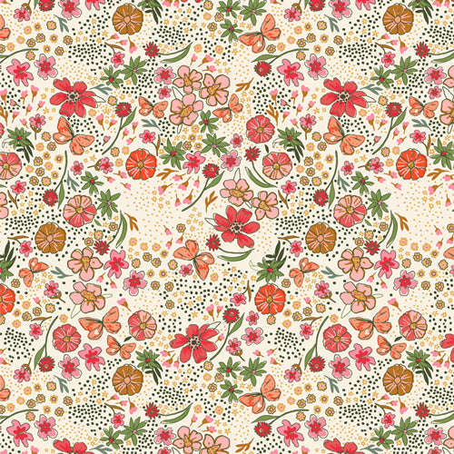 The Flower Fields FLF85901 Floral Abundance Shine by Maureen Cracknell for Art Gallery Fabrics