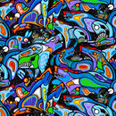 The Four Seasons 29026-99 Collage Black Multi by Mark Anthony Jacobson for Northcott