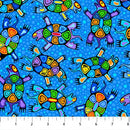 The Four Seasons 29028-44 Turtles Blue Multi by Mark Anthony Jacobson for Northcott