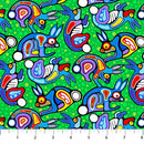 The Four Seasons 29030-74 Rabbits Green Multi by Mark Anthony Jacobson for Northcott