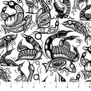 The Four Seasons 29033-10 Tonal Loons White Black by Mark Anthony Jacobson for Northcott