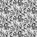 The Four Seasons 29033-10 Tonal Loons White Black by Mark Anthony Jacobson for Northcott
