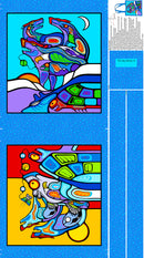 The Four Seasons Canvas Tote Panel C29034-64 Tote Turq Multi by Mark Anthony Jacobson for Northcott