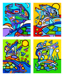 The Four Seasons Panel DP29025-10 Panel White Multi by Mark Anthony Jacobson for Northcott