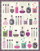 The Still Room Free PDF Quilt Pattern shows bottles and vials of potions
