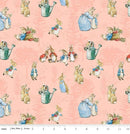 The Tale of Peter Rabbit C14700-CORAL Main by Beatrix Potter licensed to Riley Blake Designs