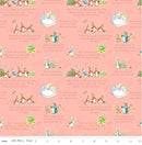 The Tale of Peter Rabbit C14701-CORAL Text by Beatrix Potter licensed to Riley Blake Designs