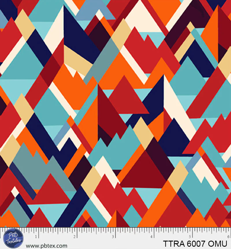 Timeless Trails TTRA6007-OMU Mountain Geo by FootePrint Art for P&B Textiles.