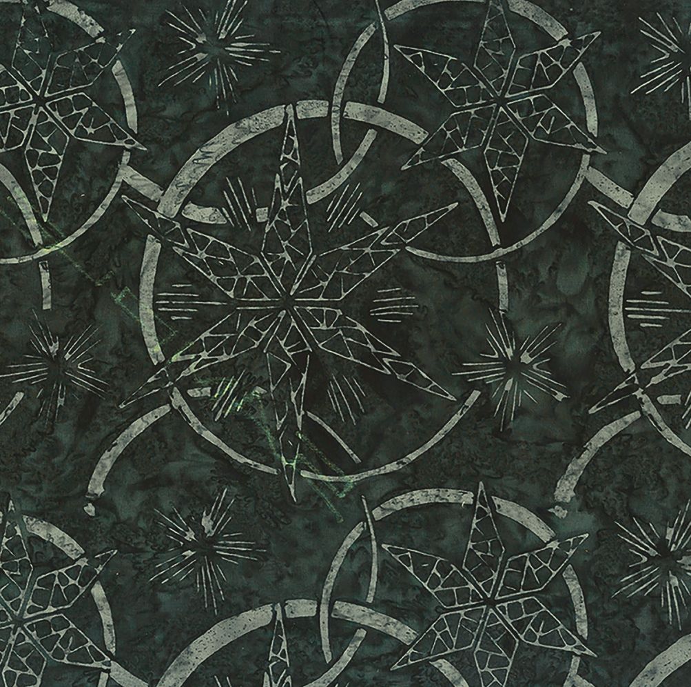 Tonga Valley Blossom Batik TONGA-B8788 IRON Sonic Star & Rings