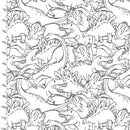 Totally Roarsome Flannel 21669-WHT-CTN-D Outlines White by Josh Rey for 3 Wishes Fabric