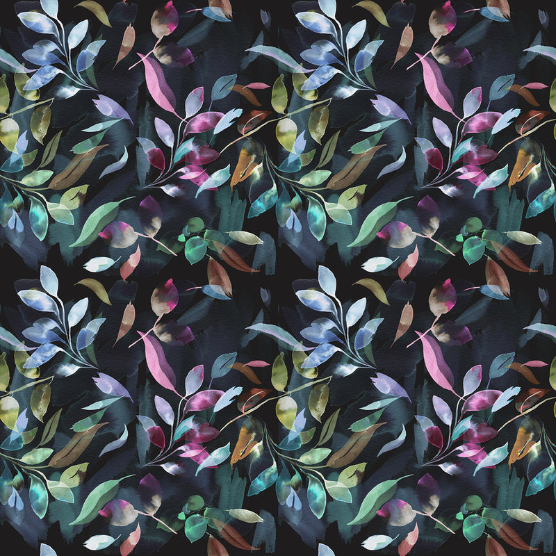 Tranquil Breeze NI105-DM1D Mystical Leaves Dark Multi by Ninola Designs for RJR Fabrics