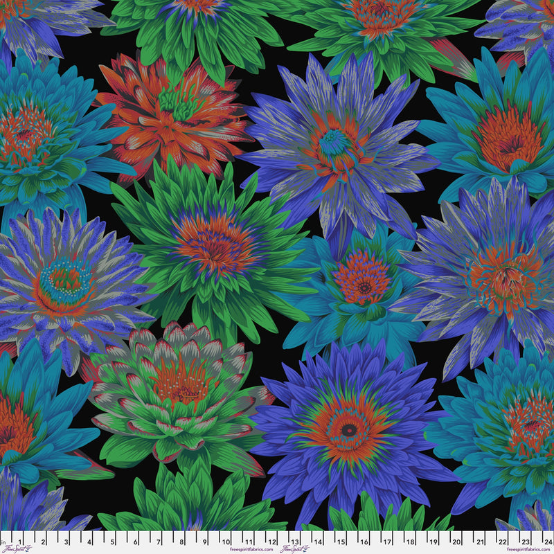 Tropical Water Lilies PWPJ119.DARK by Philip Jacobs for the Kaffe Fassett Collective for Free Spirit