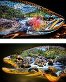 Trout About Panel Y5832-311 Lake by Travis Glasgow for Hoffman Fabrics