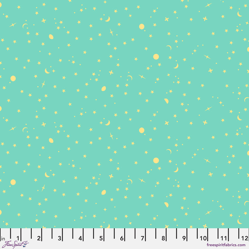 True Colors 2025 PWTP254.SEAGLASS Space Sprinkles by Tula Pink for FreeSpirit