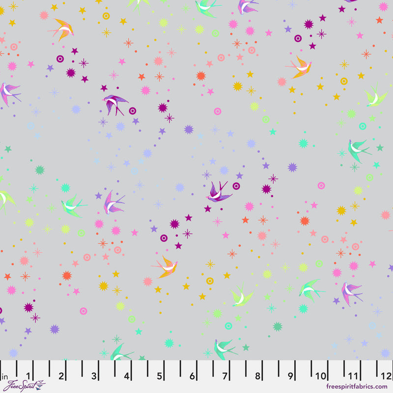 True Colors Graywork PWTP133.FOG Fairy Dust by Tula Pink for FreeSpirit