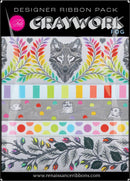 Tula Pink Graywork Fog Designer Ribbon Pack DP-157 Graywork Fog by Renaissance Ribbons