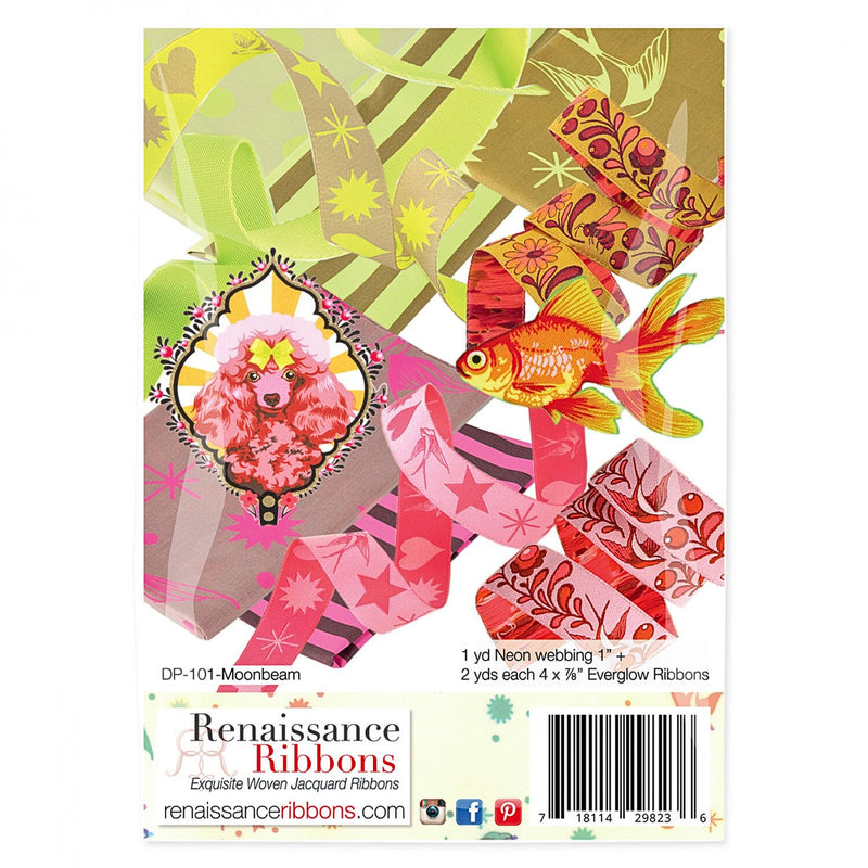 Tula Pink Moonglow Designer Pack Picture of Back of Ribbons  DP-101-MOONGLOW