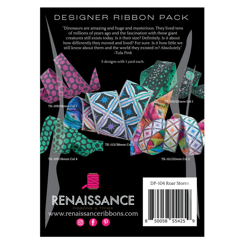 Tula Pink Roar! Storm Ribbon Pack back cover