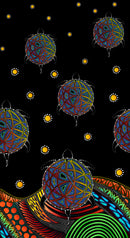 Turtle BA-00011M Black Single Border Metallic by Betty Albert-Licenz for International Textiles.