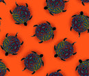 Turtle BA-00012M-Orange All Over Turtle Metallic by Betty Albert-Licenz for International Textiles.