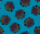 Turtle BA-00012M-Teal Allover Turtle Metallic by Betty Albert-Licenz for International Textiles.