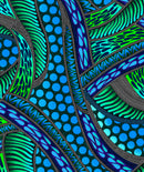 Turtle BA-00013M-Blue Allover Geo Metallic by Betty Albert-Licenz for International Textiles.