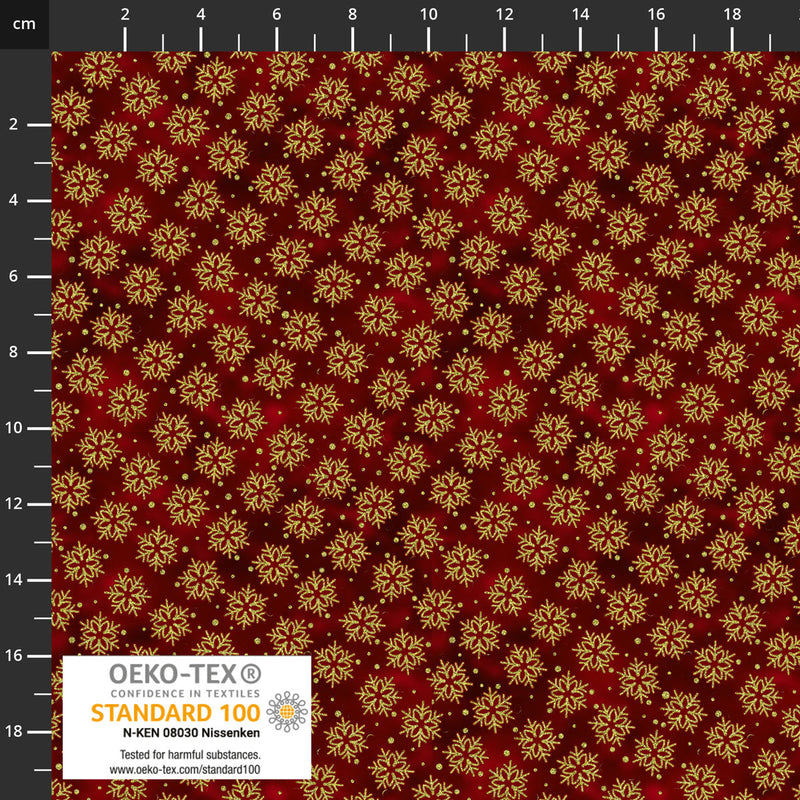 Twinkle 4590-013 Red Tiny Snowflakes by Stof Fabrics