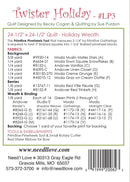 Back pattern covre for 'Twister Holiday' with fabric requirements and contact information.